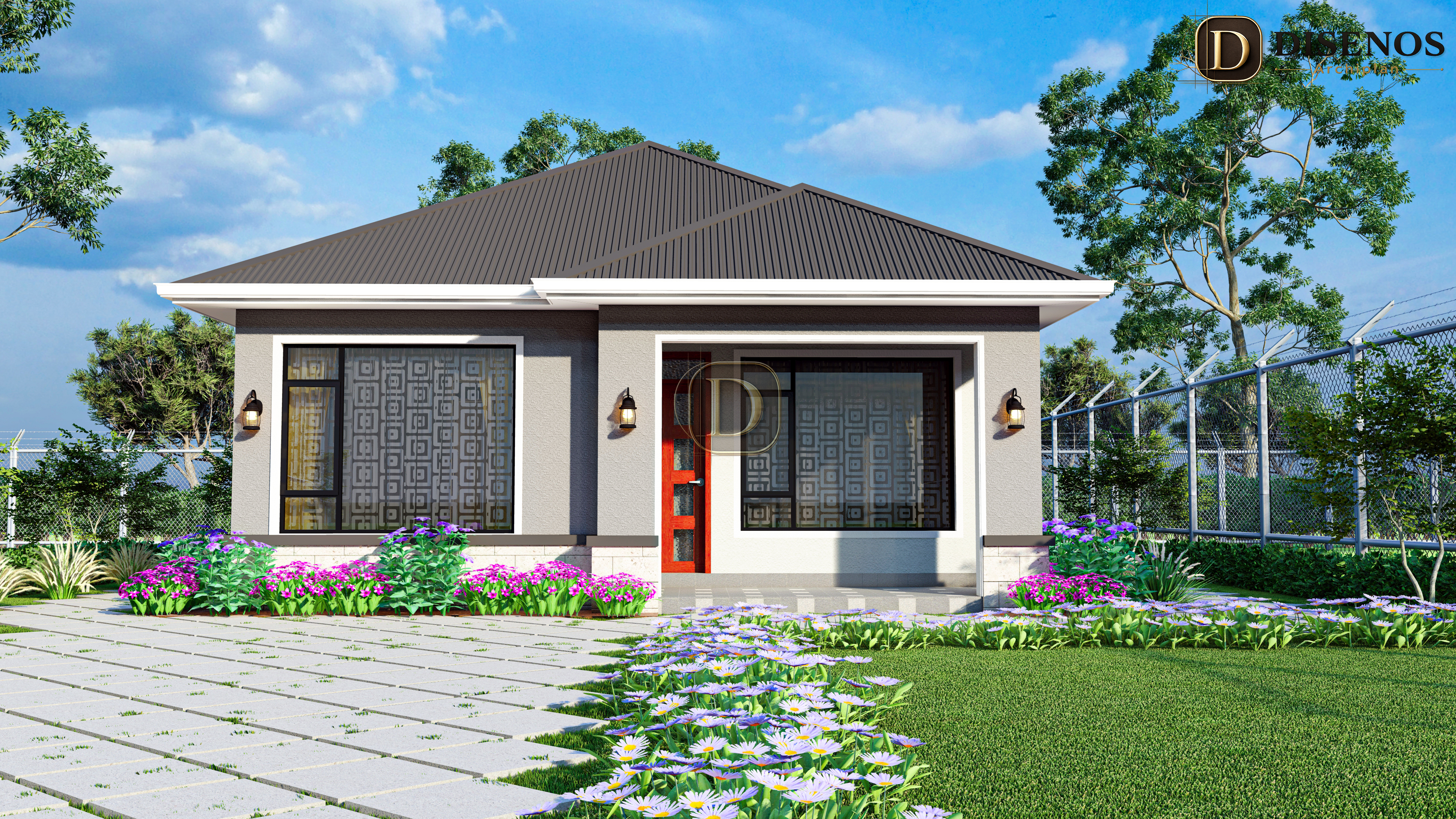 Elegant 2 Bedroom Modern Bungalow House Design